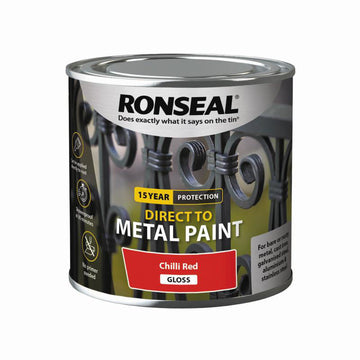 Ronseal 250ml Direct to Metal Red Chilli Gloss Paint