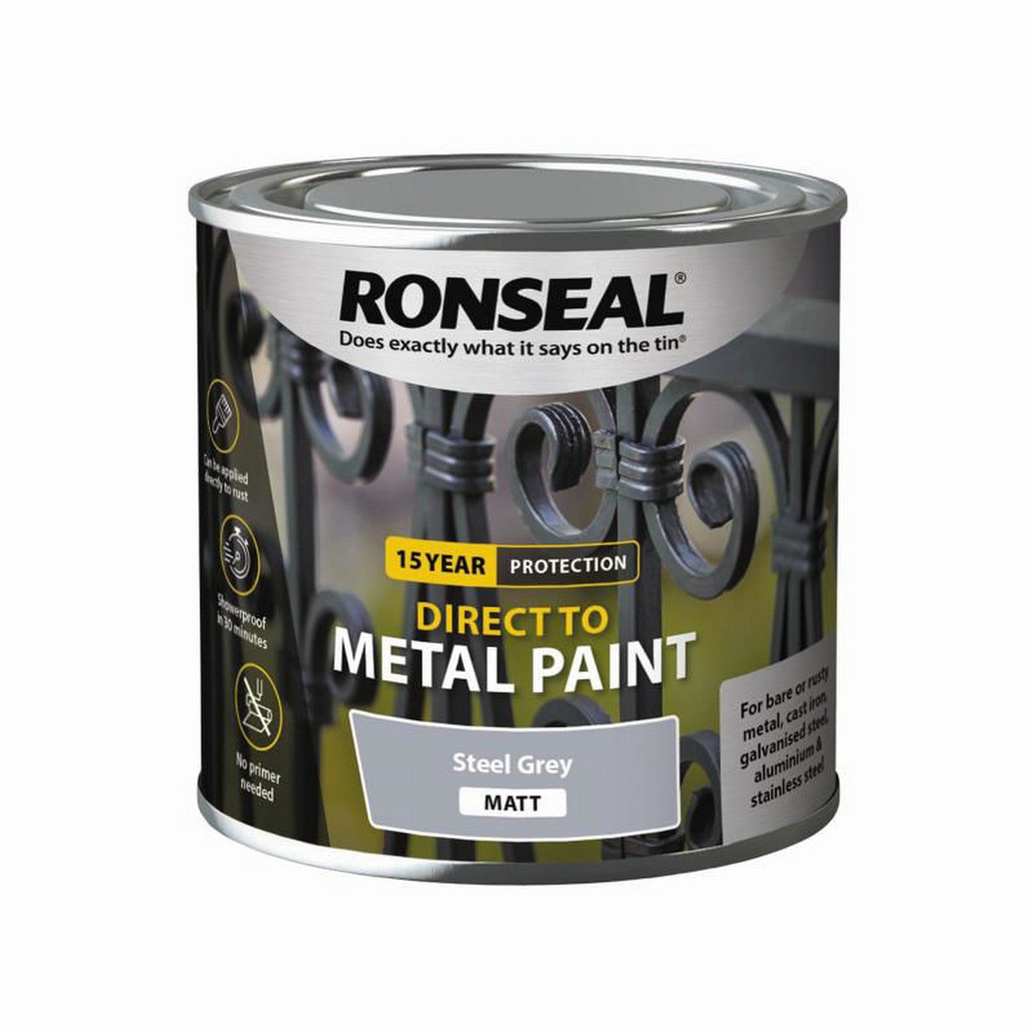 Direct to Metal Matt Paint - 250ml Steel Grey