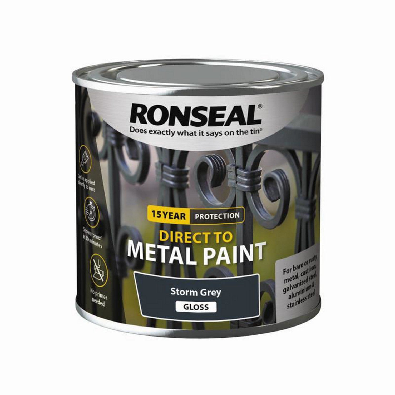 Direct to Metal Gloss Paint - 250ml Storm Grey