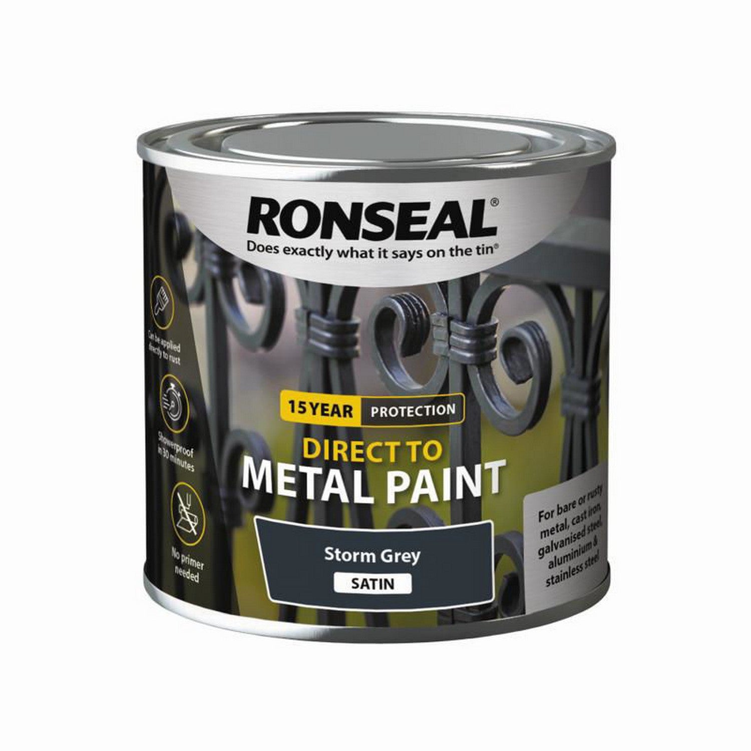 Direct to Metal Satin Paint - 250ml  Storm Grey