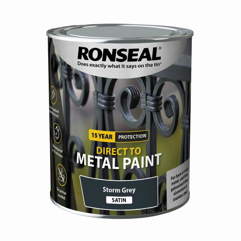 Direct to Metal Satin Paint - 750ml Storm Grey