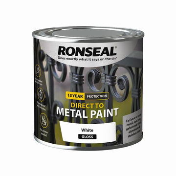 Ronseal 250ml Direct to Metal Steel White Gloss Paint