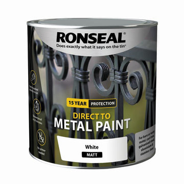 Direct to Metal Matt Showerproof Paint - 2.5L White