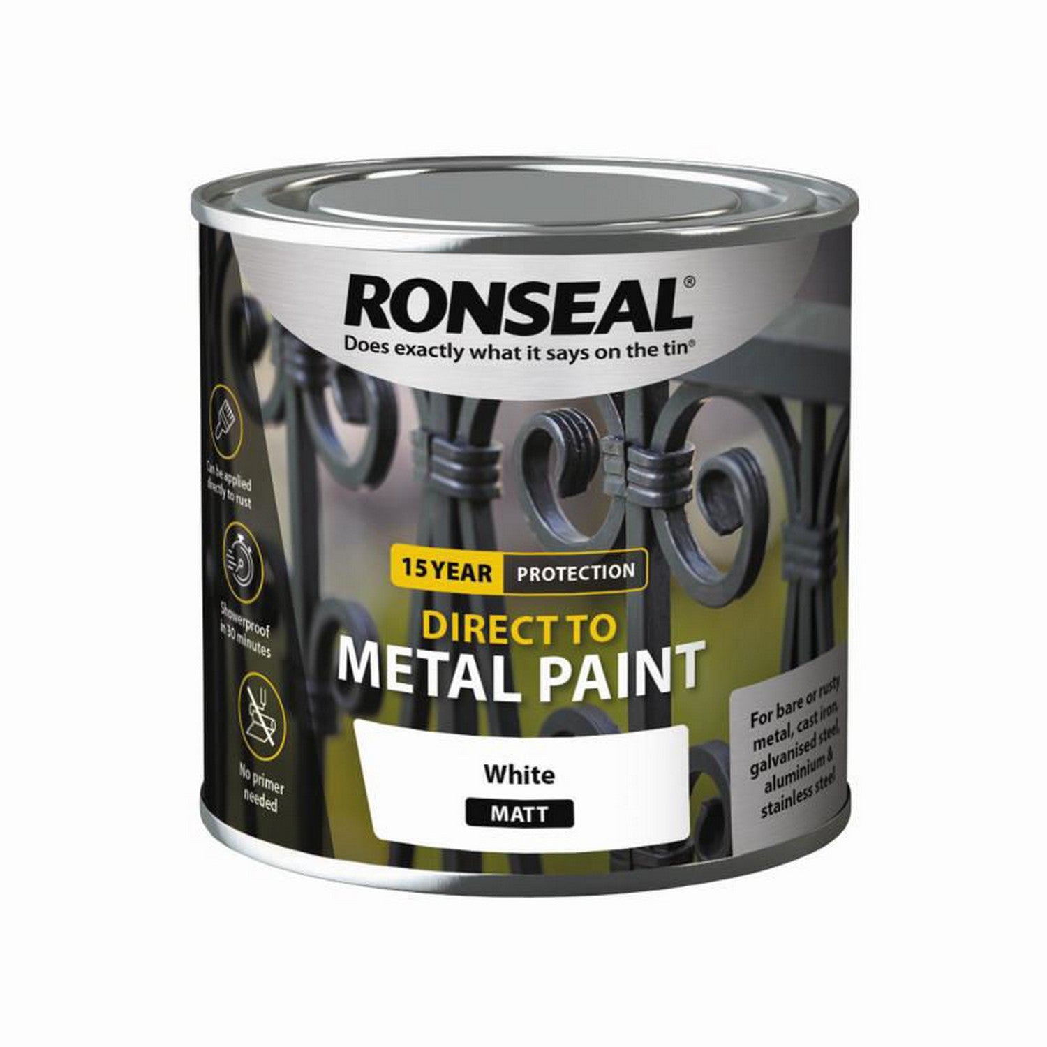 Direct to Metal Matt Showerproof Paint - 250ml White