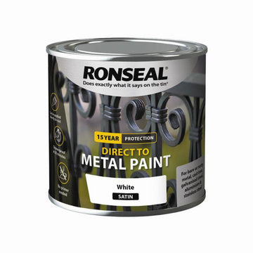 Direct to Metal Satin Showerproof Paint - 250ml  White
