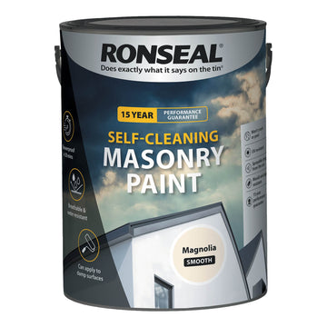 Ronseal Exterior Waterproof Masonry Paint - 5L Magnolia