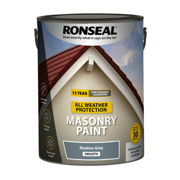 Ronseal Masonry All Weather Exterior Paint - 5L Shadow Grey
