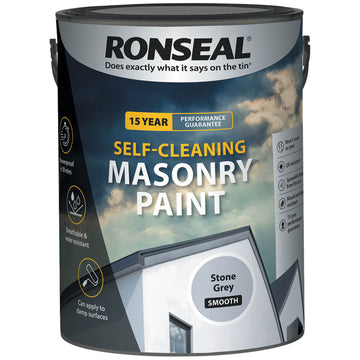 Ronseal Waterproof Masonry Paint - 5L Stone Grey
