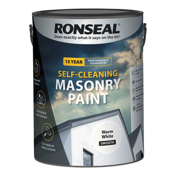 Ronseal  Exterior Waterproof Masonry Paint - 5L Warm White