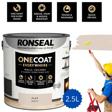 Ronseal One Coat 2.5L Clay Matt Quick Dry Paint