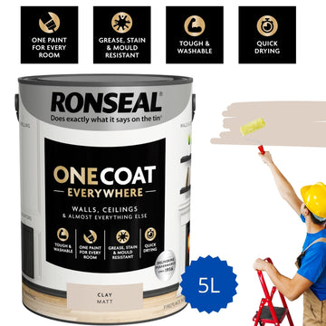 Ronseal One Coat 5L Clay Matt Quick Dry Paint