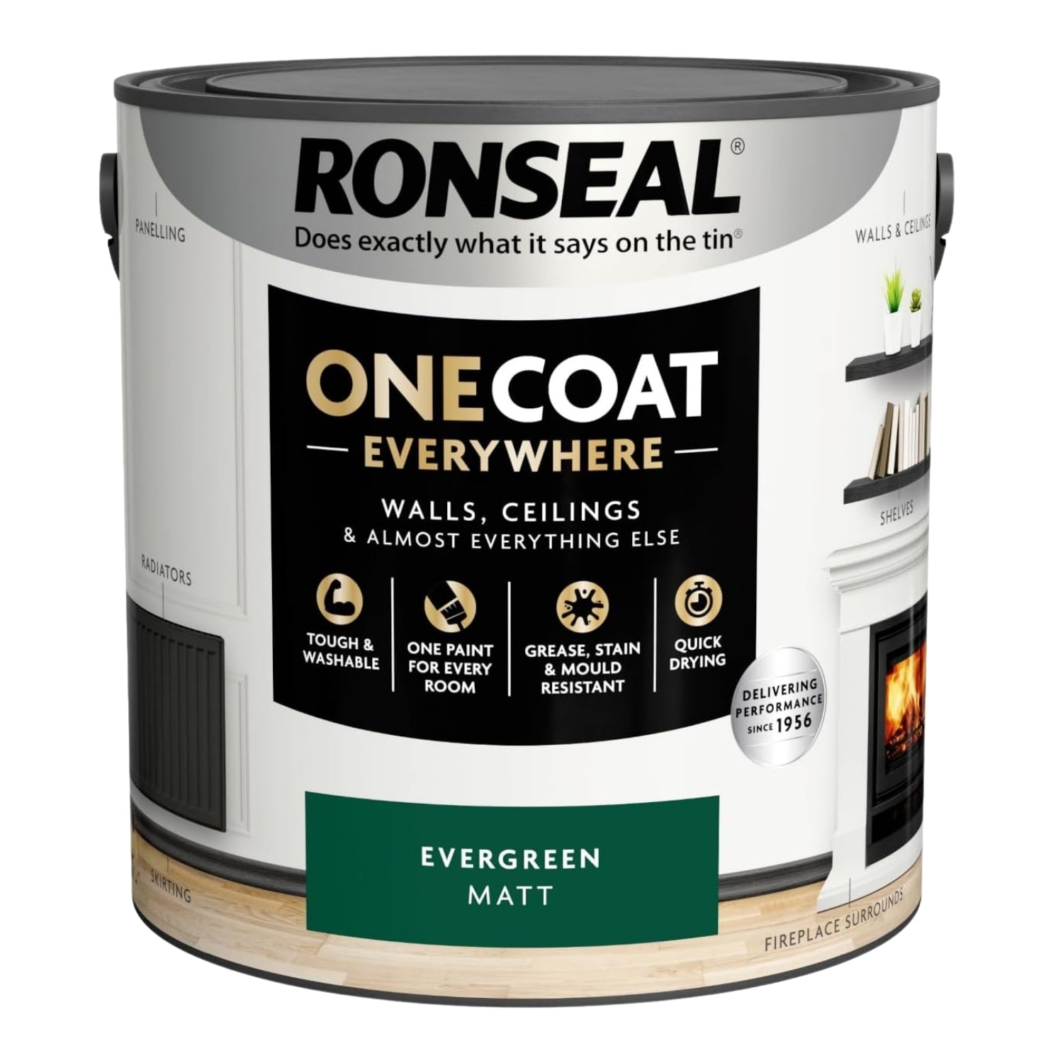 Ronseal One Coat 2.5L Evergreen Matt Quick Dry Paint