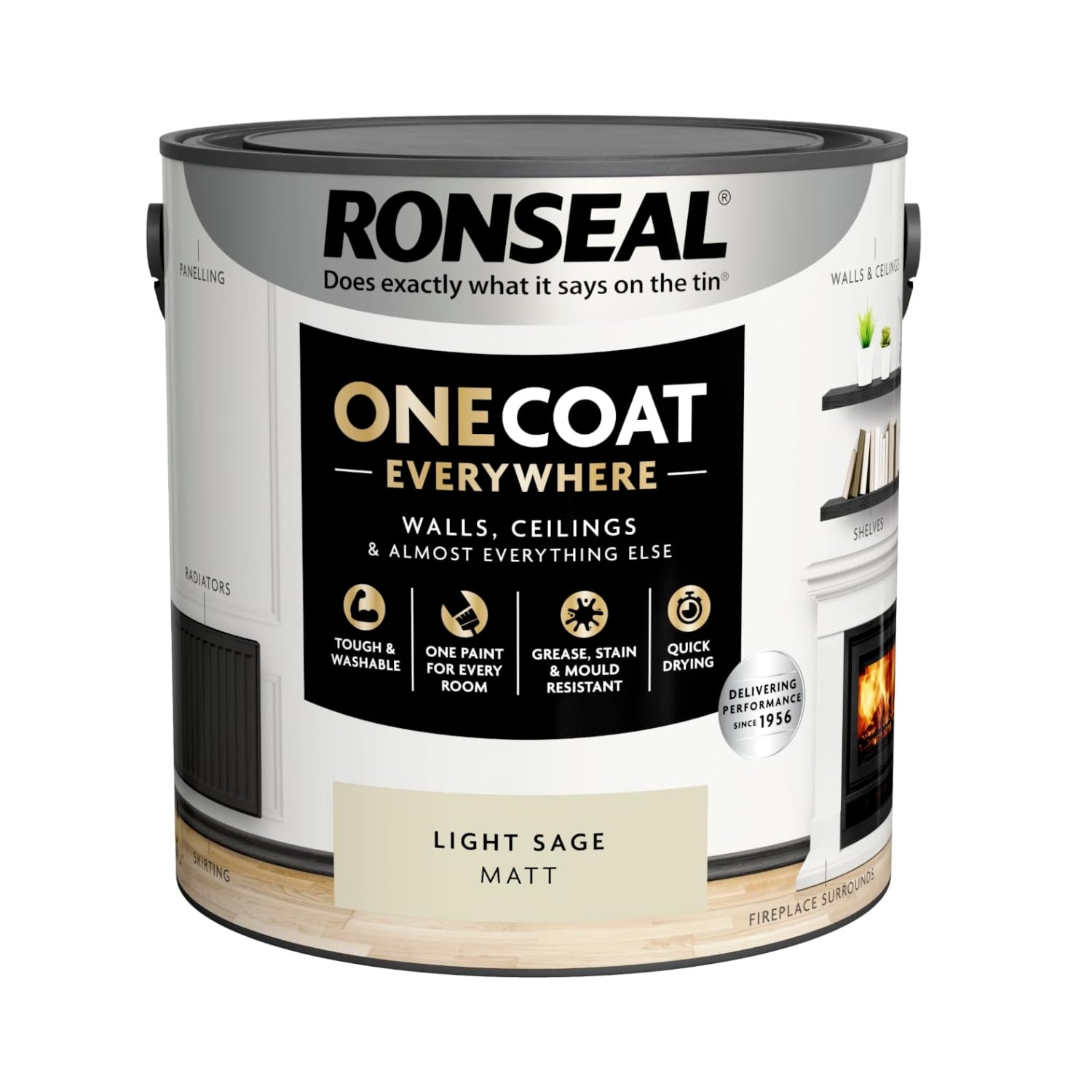 Ronseal One Coat 2.5L Light Sage Matt Quick Dry Paint