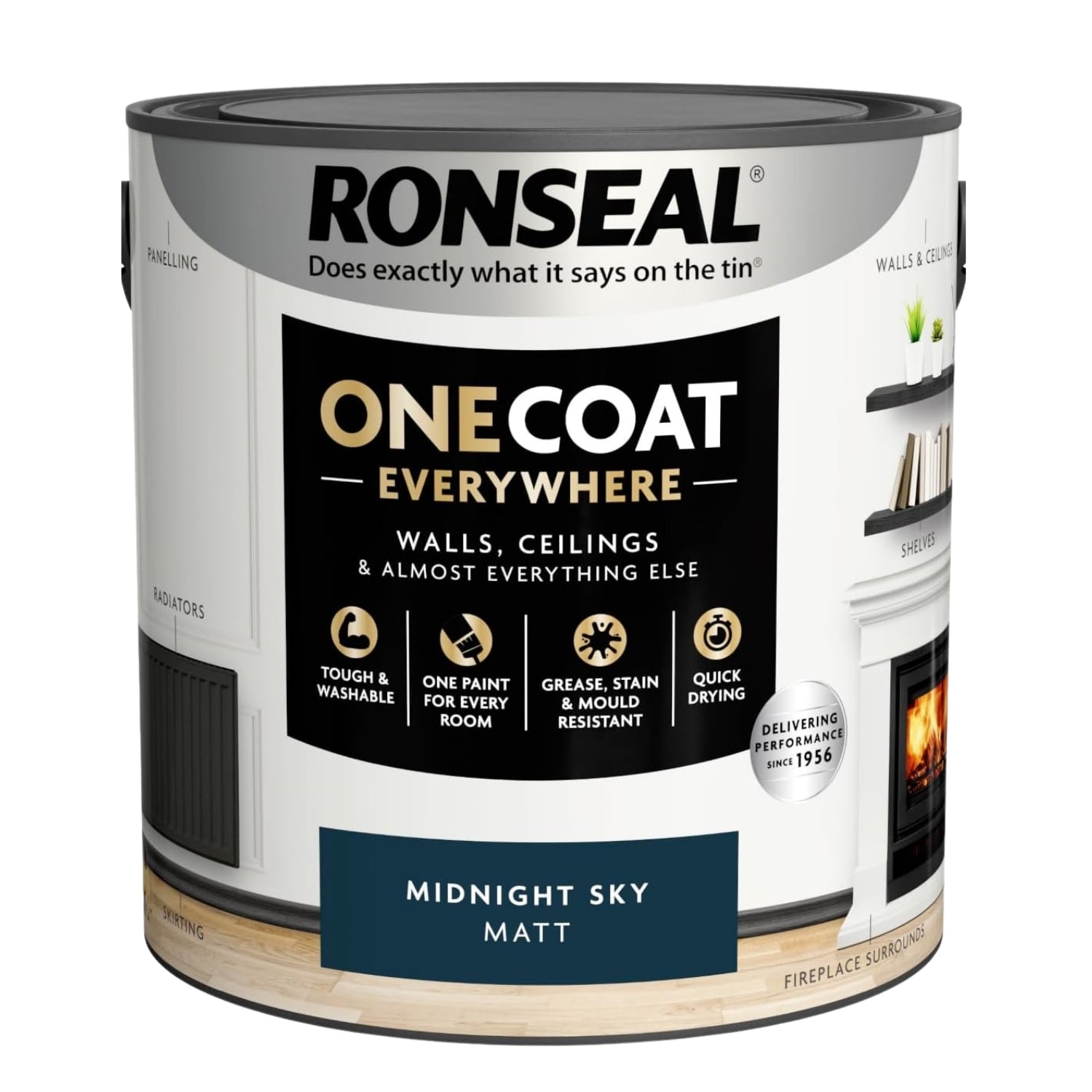 Ronseal One Coat 2.5L Midnight Sky Matt Quick Dry Paint