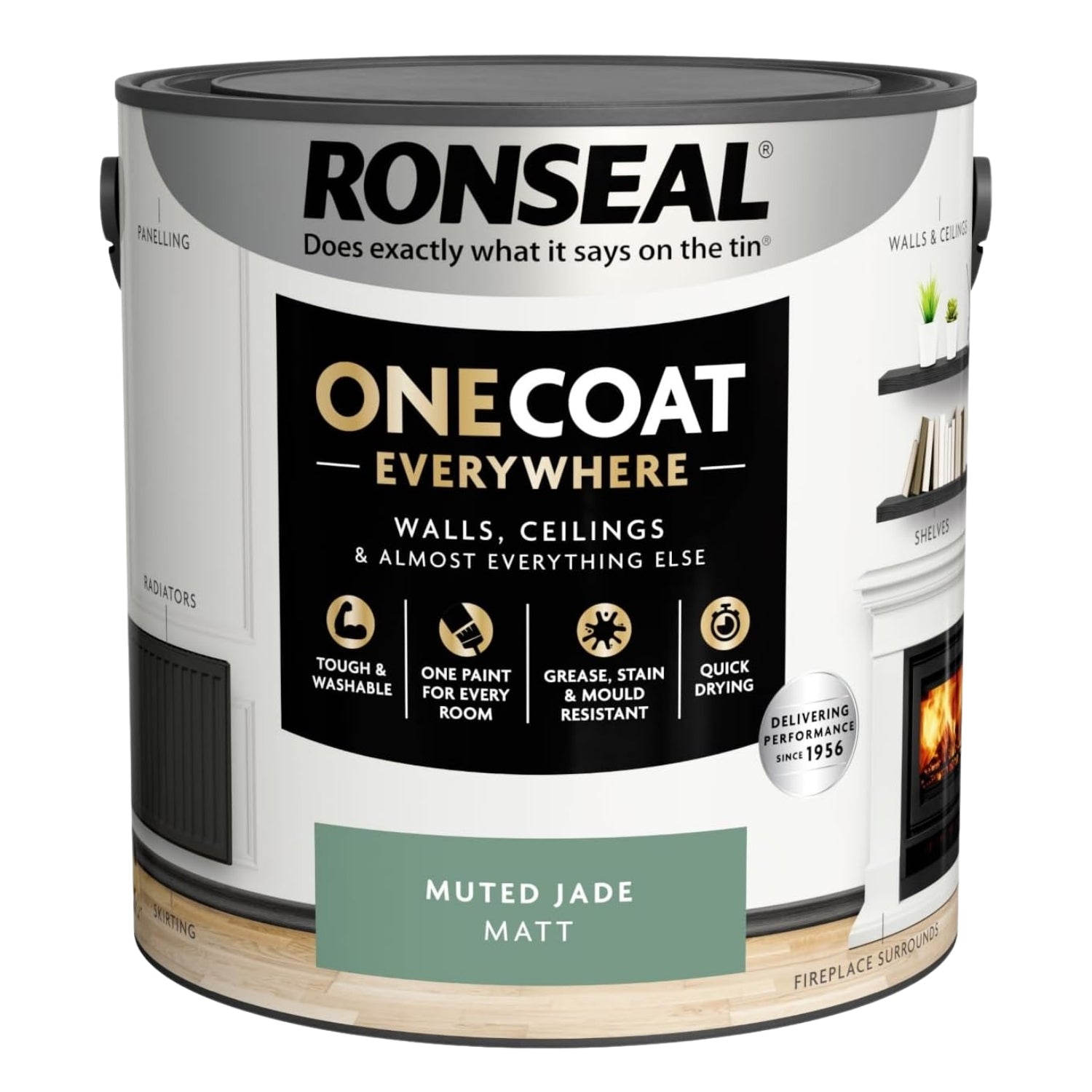 Ronseal One Coat 2.5L Muted Jade Matt Quick Dry Paint