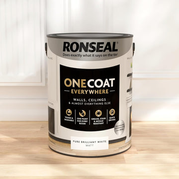 Ronseal One Coat 5L Brilliant White Matt Quick Dry Paint