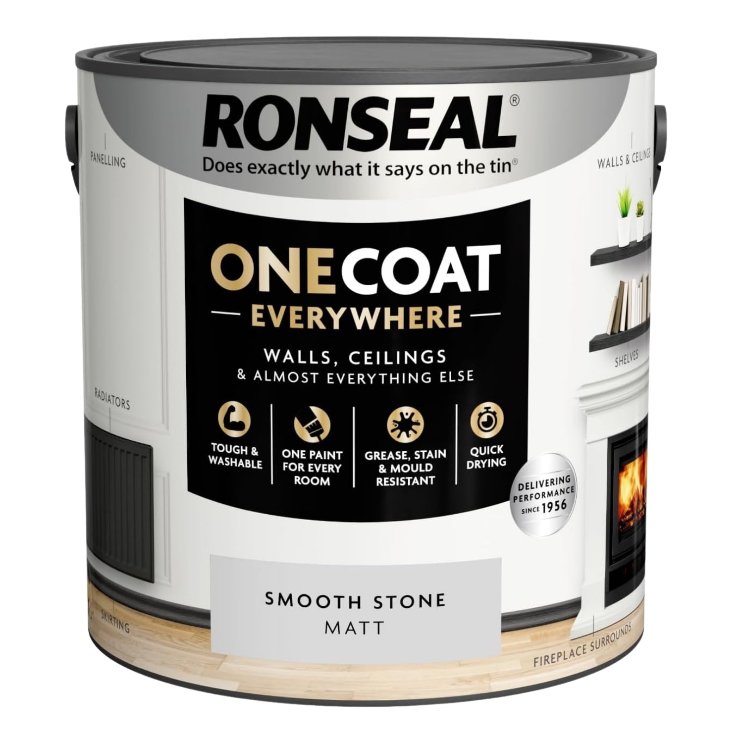 Ronseal One Coat 2.5L Smooth Stone Matt Quick Dry Paint