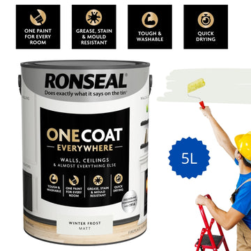 Ronseal One Coat 5L Winter Frost Matt Quick Dry Paint