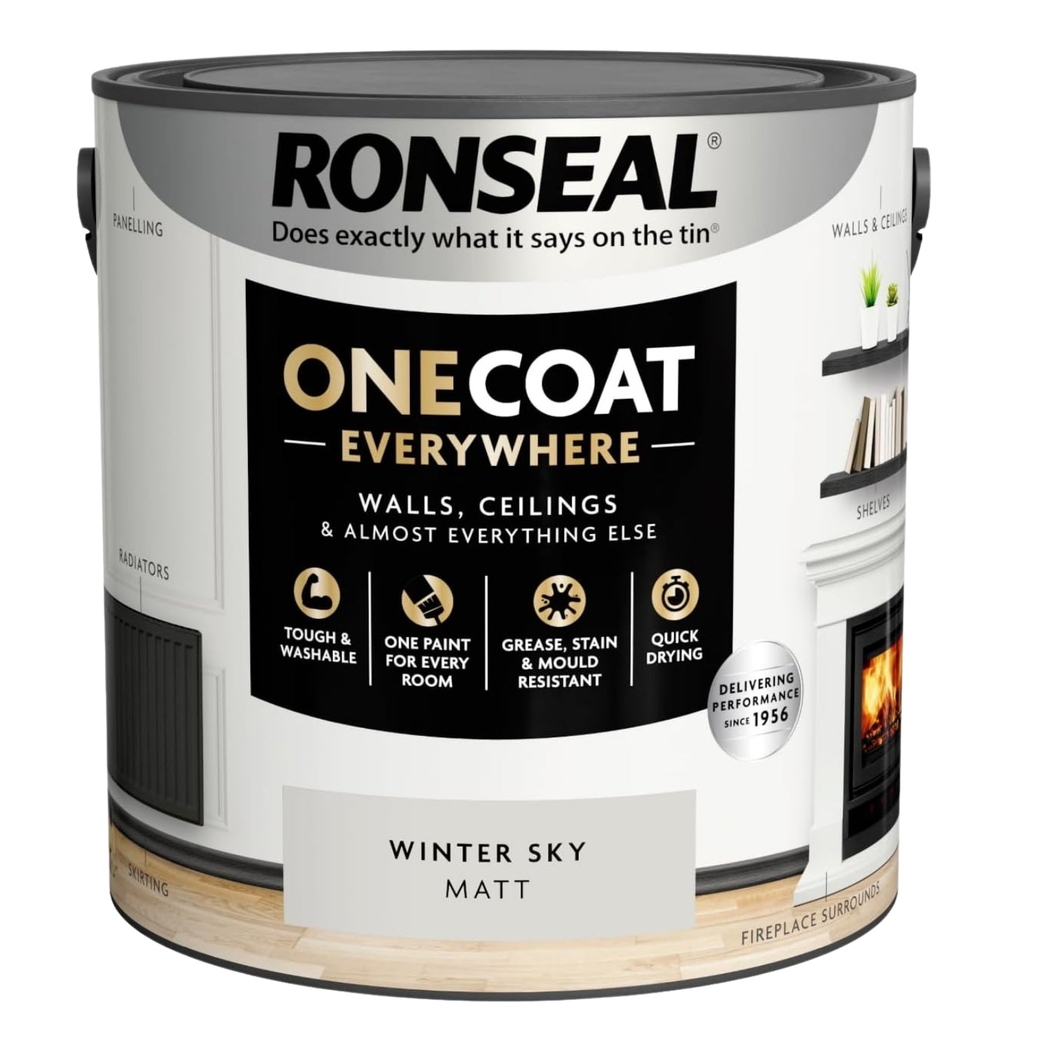 Ronseal One Coat 2.5L Winter Sky Matt Quick Dry Paint