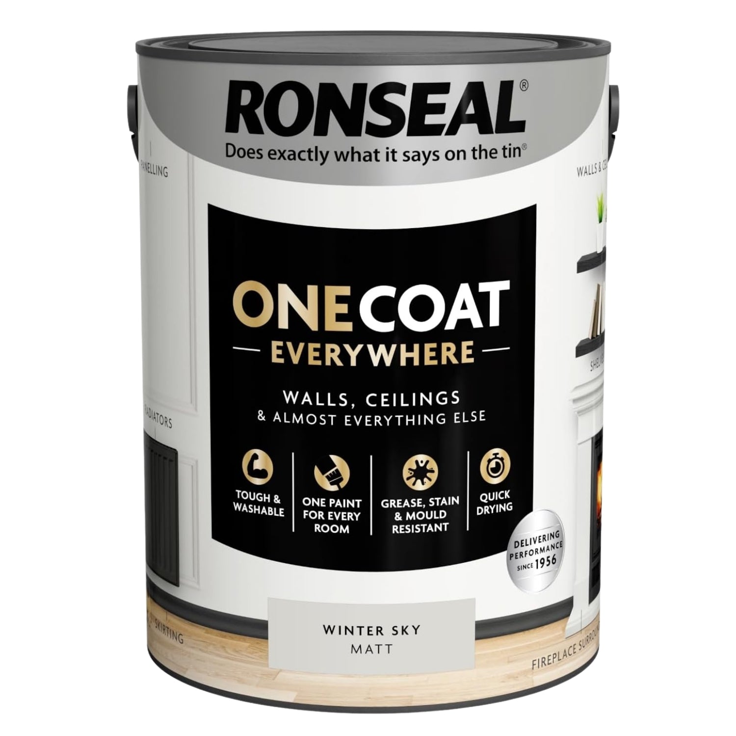 Ronseal One Coat 5L Winter Sky Matt Quick Dry Paint