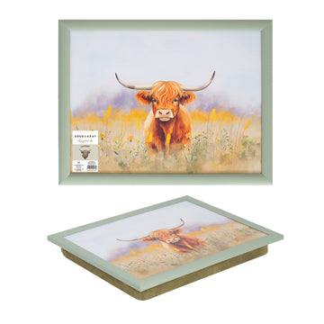 44cm Highland Cow Beanbag Cushion Lap Tray by Coco & Gray