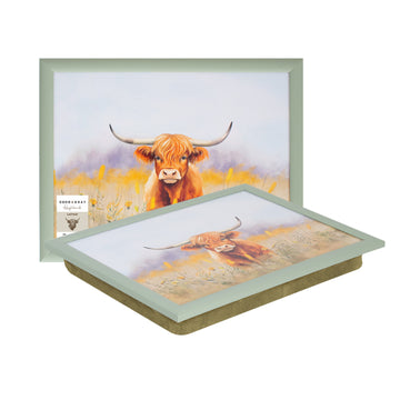 44cm Highland Cow Beanbag Cushion Lap Tray by Coco & Gray