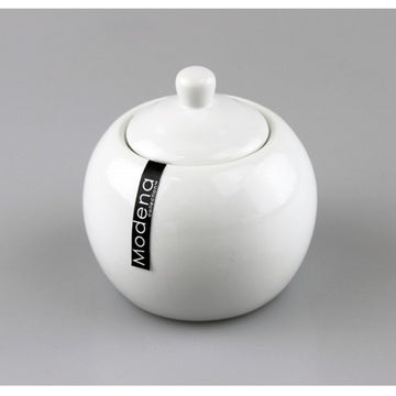 350ml Sugar Pot With Lid White Ceramic Canister