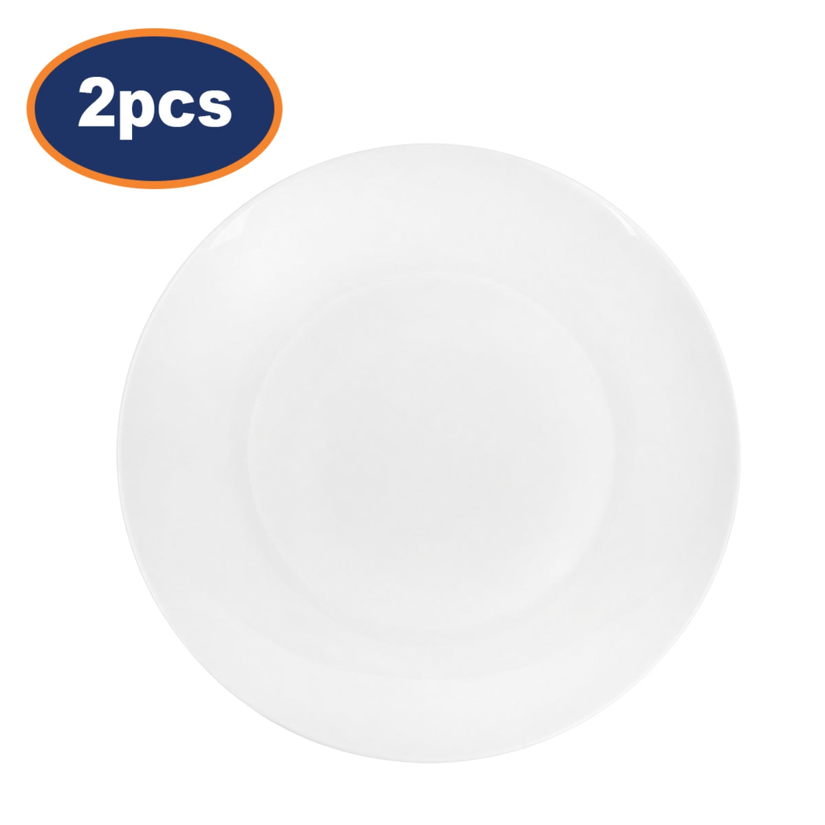 2Pcs 19cm White Porcelain Side Plate Set