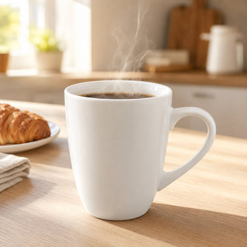 White Porcelain Mug 296ml Coupe Design Coffee Tea Cup