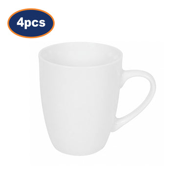 4Pcs White Porcelain Mug 270ml Coupe Design Coffee Tea Cup