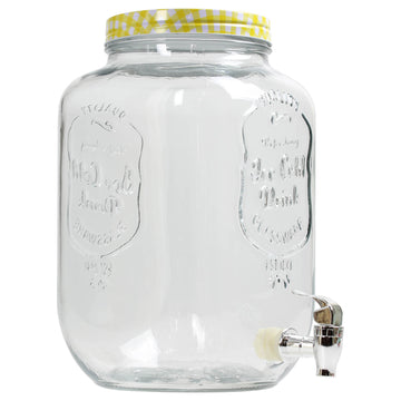 8L Large Barrel Clear Glass Drinks Dispenser