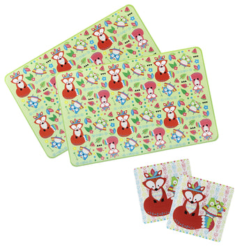 Set of 6 Fox Placemats & Coasters