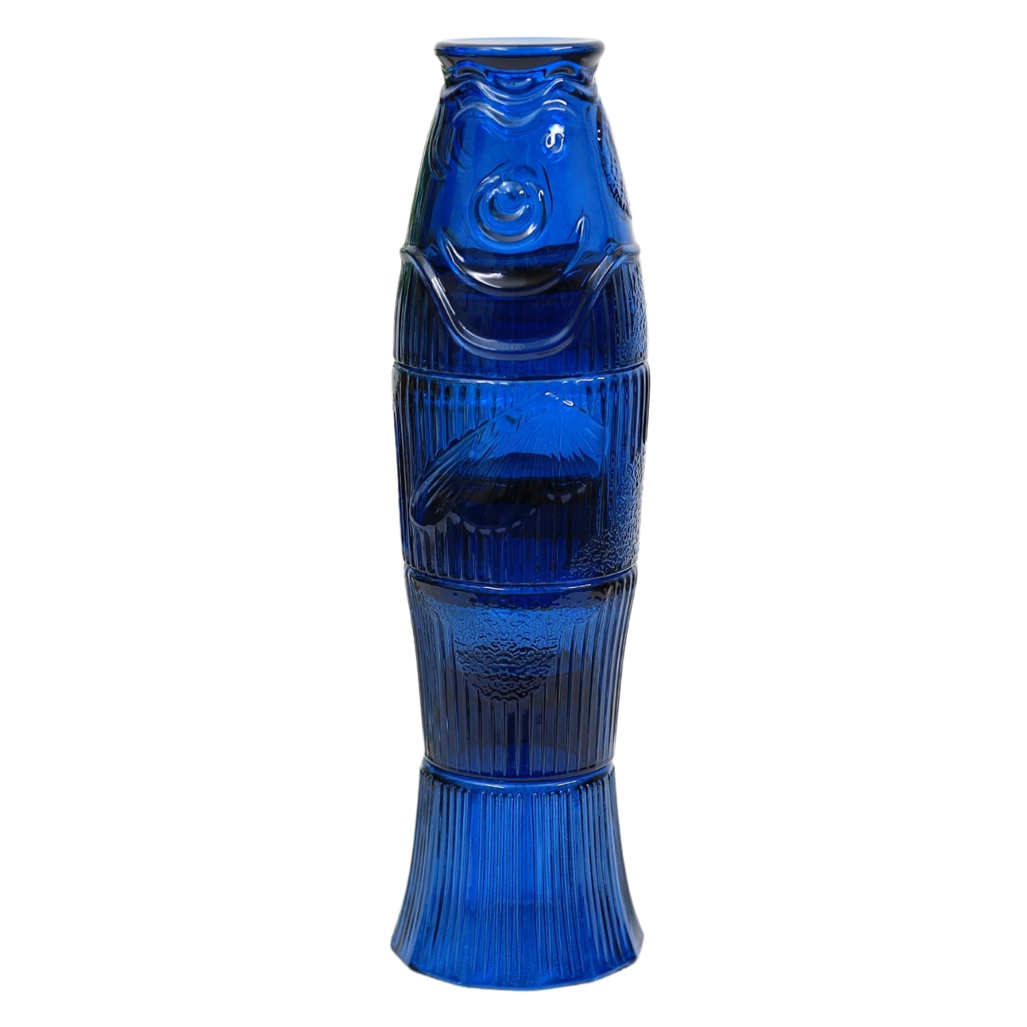 4pc Blue Glass Fish Shaped Stackable Tumbler Set