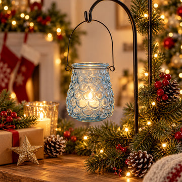 11cm Hanging Tealight Candle Glass Votive Jar