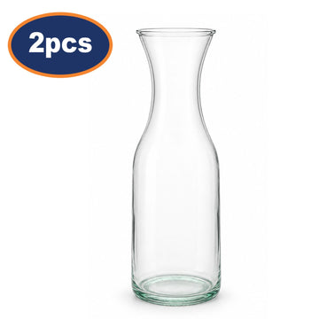 2Pcs 1.1L Clear Soda Lime Glass Carafe
