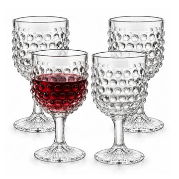 4Pcs 242ml Coco & Gray Bubble Glass Wine Glass