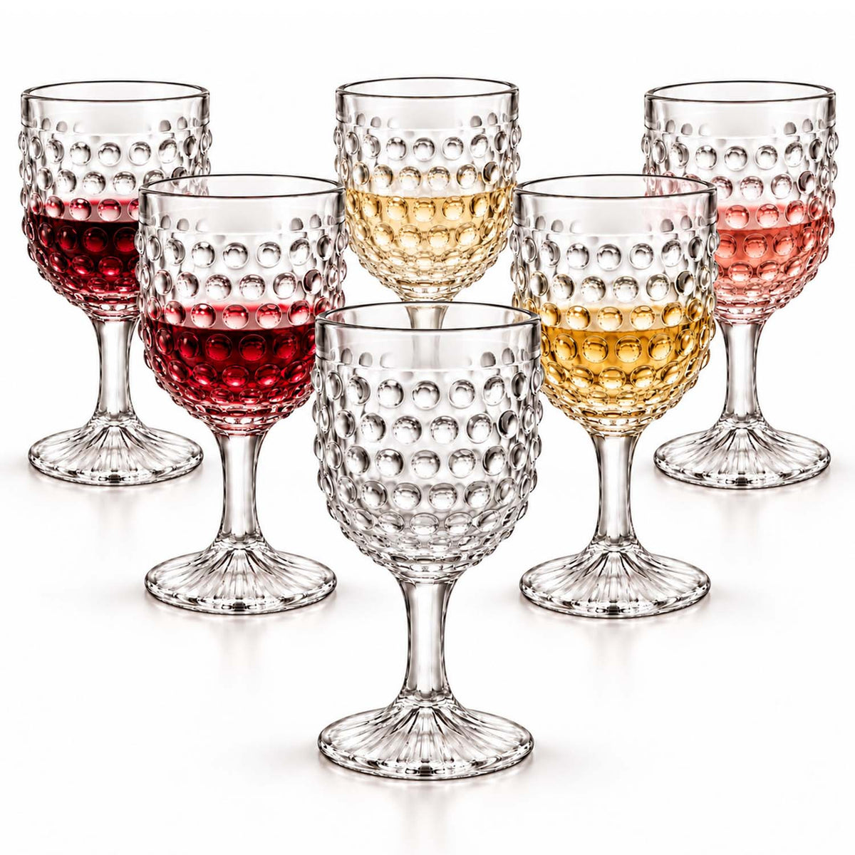 6Pcs 242ml Coco & Gray Bubble Glass Wine Glass