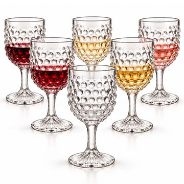 6Pcs 242ml Coco & Gray Bubble Glass Wine Glass