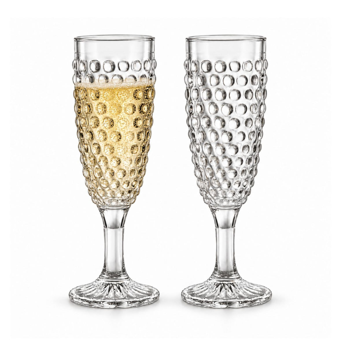 2Pcs 160ml Coco & Gray Bubble Glass Champagne Flute