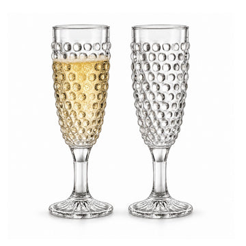 2Pcs 160ml Coco & Gray Bubble Glass Champagne Flute