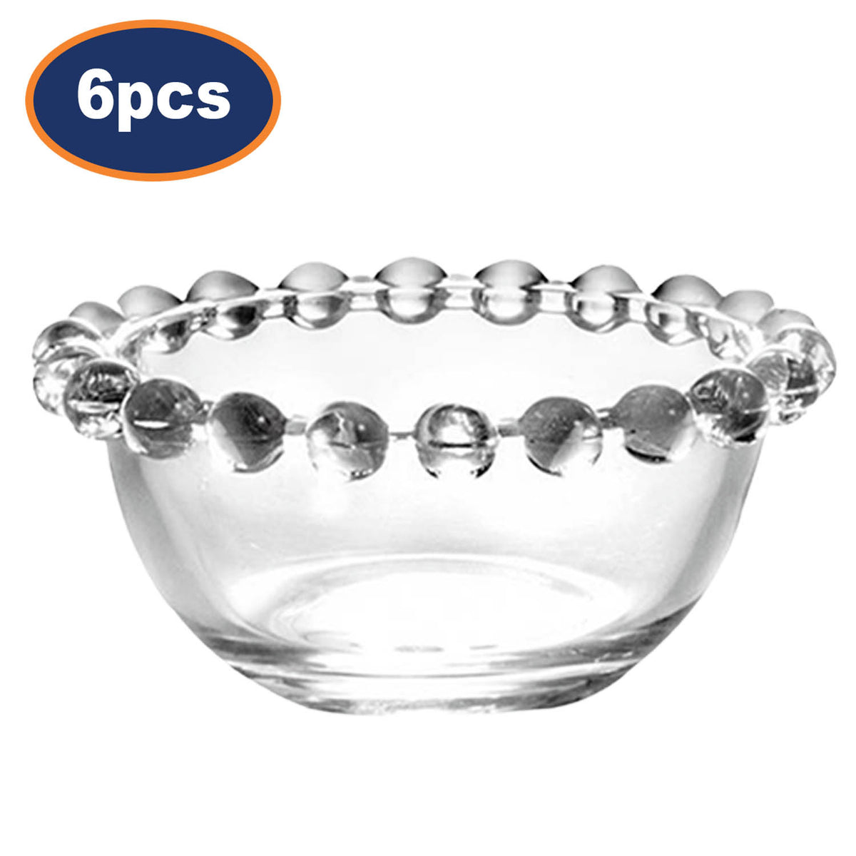 6Pcs Clear Soda Lime Glass Dip Bowl Set