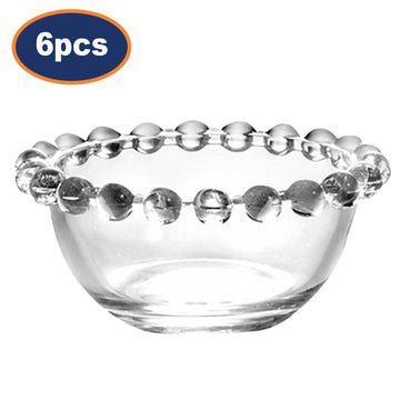 6Pcs Clear Soda Lime Glass Dip Bowl Set