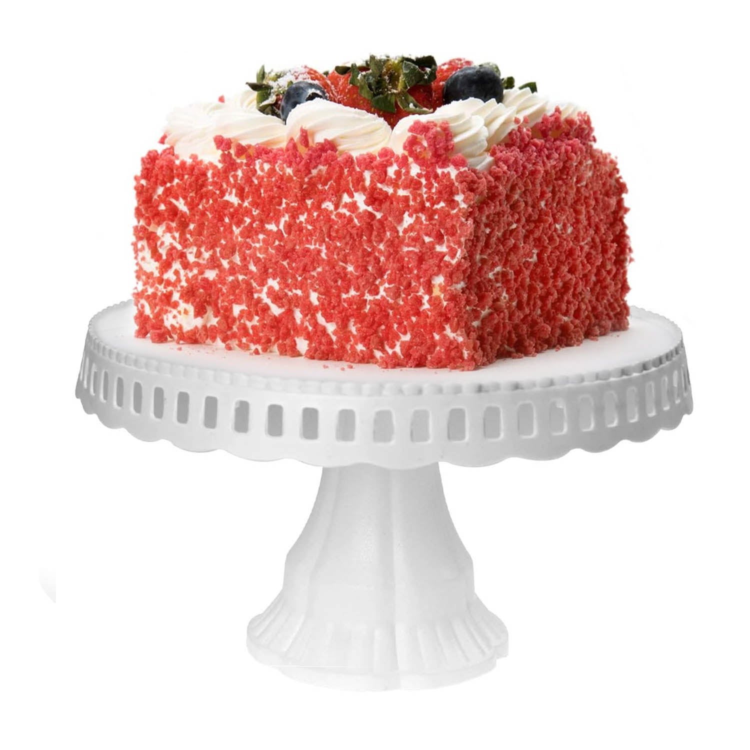 White Plastic Traditional Cake Plate Display Stand