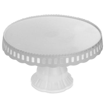 4Pcs White Plastic Traditional Cake Plate Display Stand