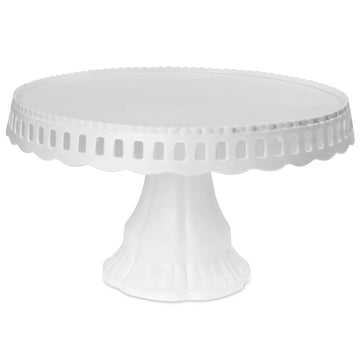 2Pcs White Plastic Traditional Cake Plate Display Stand