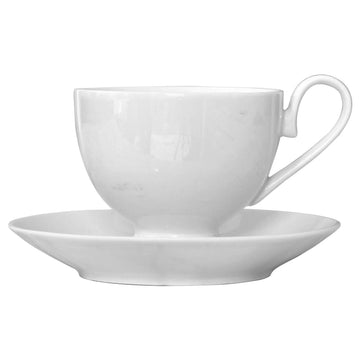 4Pcs 205ml White Porcelain Cup & Saucer Sets