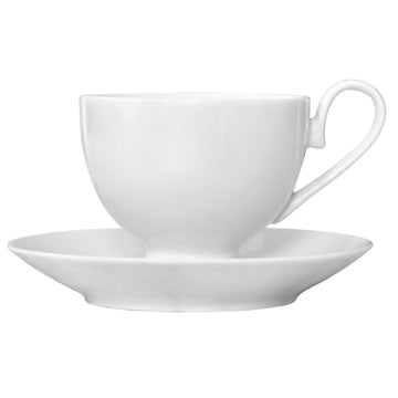 6Pcs 205ml White Porcelain Cup & Saucer Sets