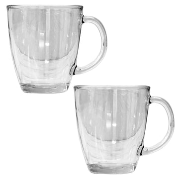 2pcs 12oz Clear Glass Mug
