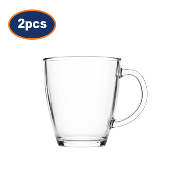 2pcs 12oz Clear Glass Mug