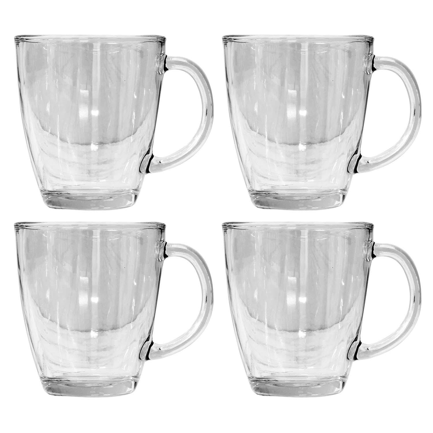 4pcs 12oz Clear Glass Mug